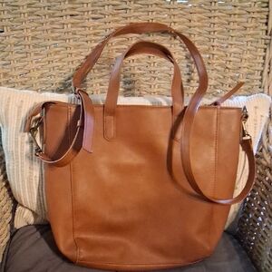 Chic Tan Faux Leather Tote Bag